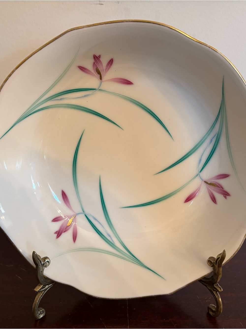 Vintage Bowl Koransha Morihachi Floral Porcelain Serving Bowl.